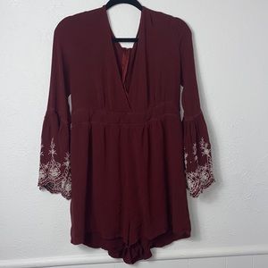 Burgundy Romper - FOREVER 21